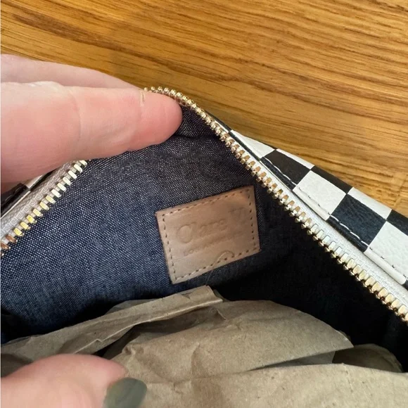 Clare V Checkered Black and White midi sac Crossbody Bag - Picture 9 of 10